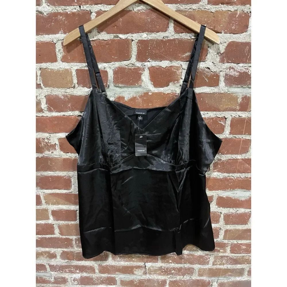 Torrid Size 3 Womens Black Silk Cami Tank Top Plus Size NWT